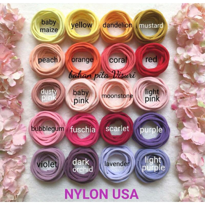 Headband Nylon USA 2,5 cm (bukan 2 cm !!)Baby Headband Warna A