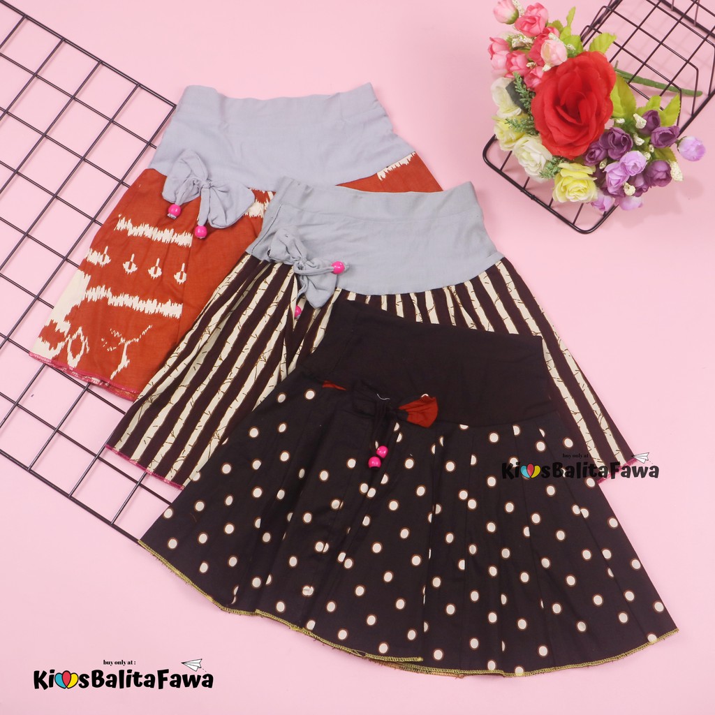 Rok Pita Batik uk. 1-2 Tahun / Rok Anak Perempuan Murah Skirt Pendek Polos Motif Kaos Baju Lucu