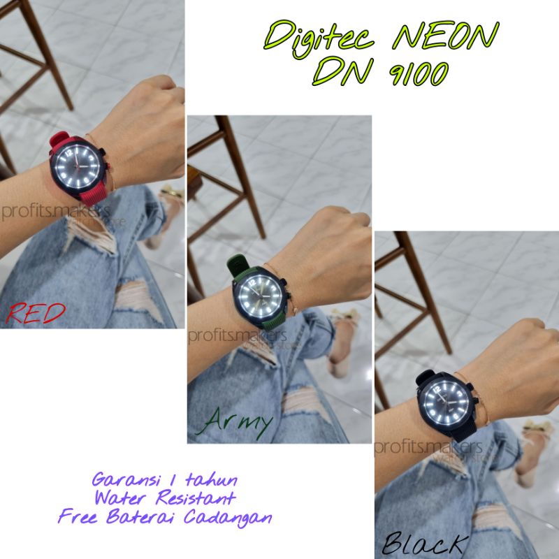 DIGITEC DN 9100 / DN-9100 / DN9100 DG BDN NEON Watch Jam Tangan ORIGINAL