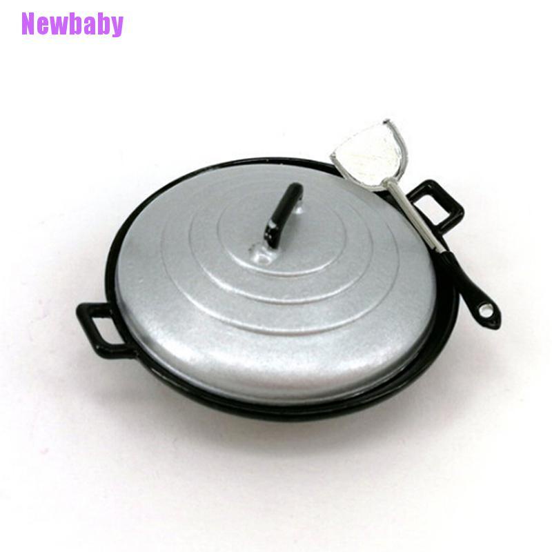 (Newbaby) 3pcs / set Mainan Miniatur Panci pancake Skala 1: 12 Untuk Aksesoris Rumah Boneka