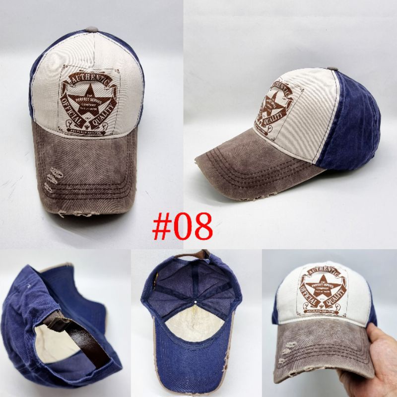 Topi Pria Baseball Cowok Cewek Kombinasi Denim Jeans Fashion