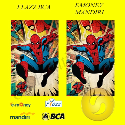 CUSTOM KARTU FLAZZ BCA GENERASI 2 ATAU EMONEY/SALDO 0 -SPDRMAN EDITION