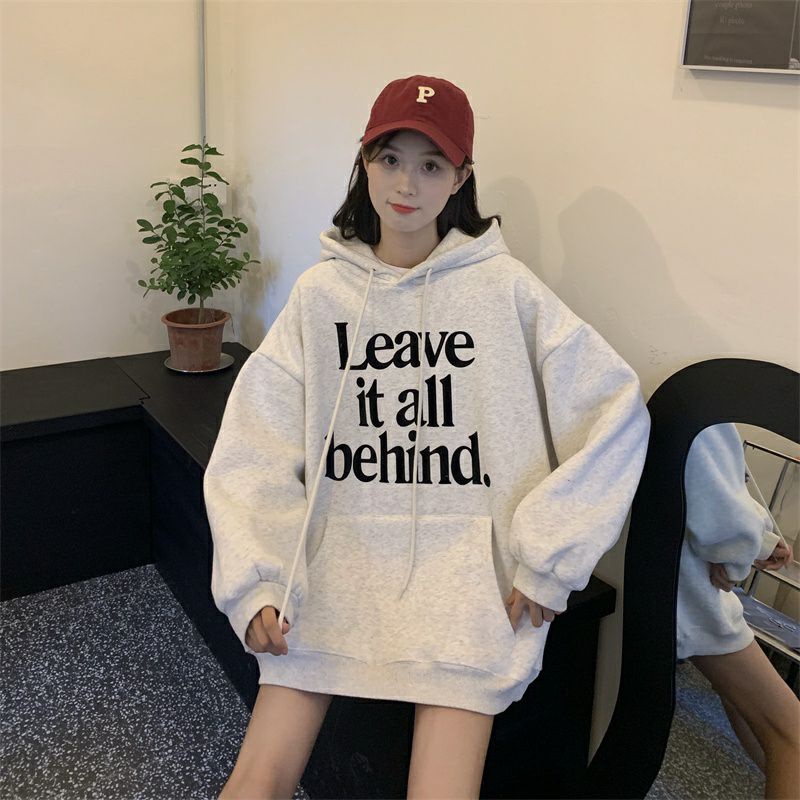 Hoodie Korean Style (S - 6XL) LEAVE IT ALL BEHIND Jaket Sweatshirts Unisex Fleece BIGSIZE OVERSIZE JUMBO