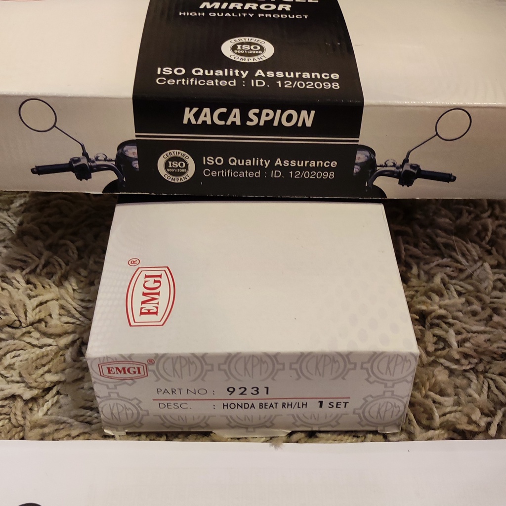 Spion Motor Beat Lama Karbu Beat FI High Qualigy Asli EMGI Kaca Cembung kode 9231-2