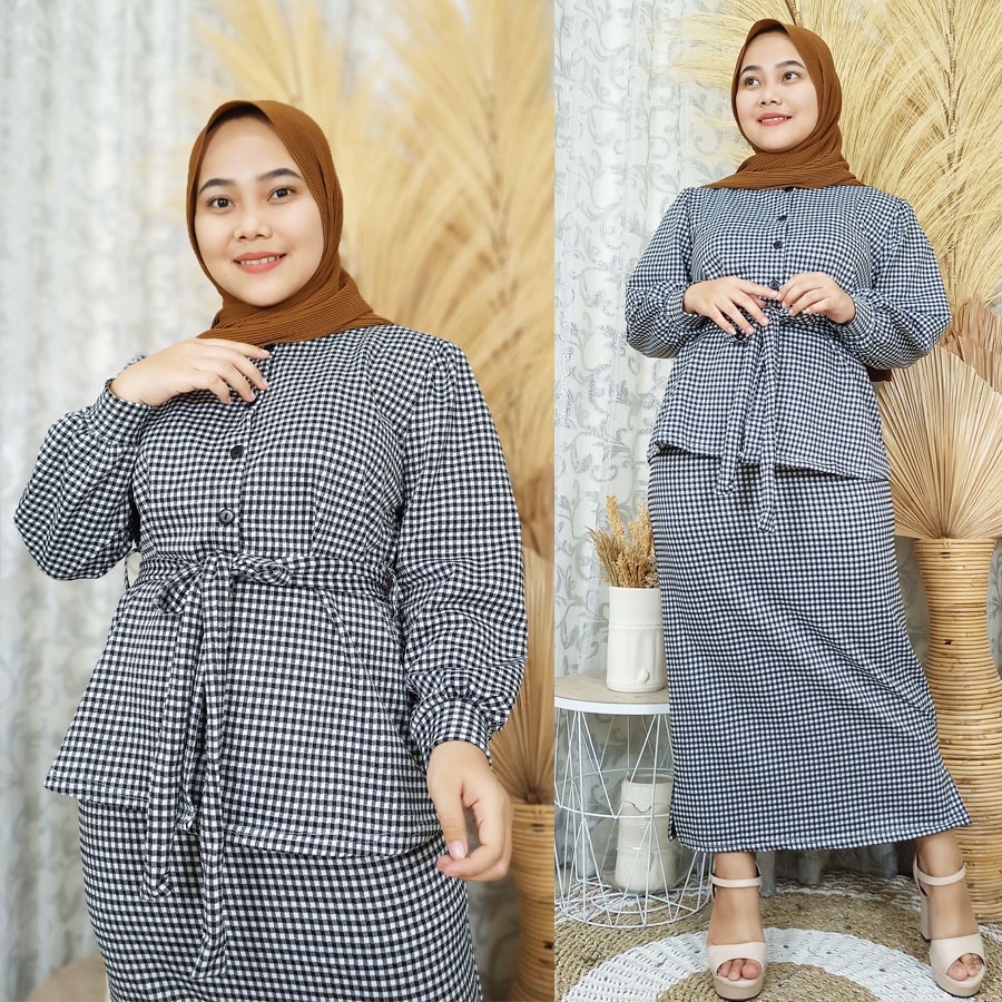 AILATU PARVEEN SET BAJU ROK KOTAK BUSUI GL FASHION