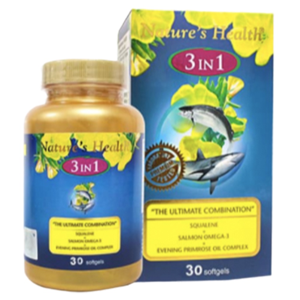 NATURE'S NATURES NATURE HEALTH SQUALENE OMEGA EPO 3 IN 1 OMEGA 369 SALMON FISH KRILL OIL 30 KAPSUL