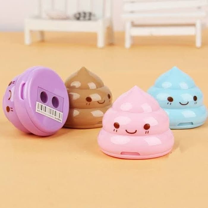 RAUTAN PENSIL CUTE POOP / 1PCS 2 LUBANG RAUTAN BENTUK POOP ATRP-01