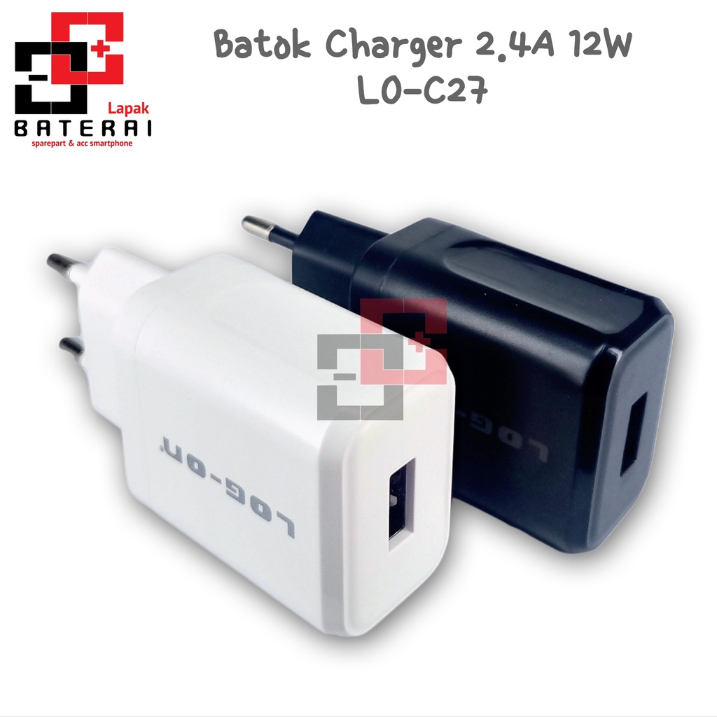 LOG - ON C27 Batok Adaptor 1 Output 2.4A max | LO-C27 adaptor charger | casan