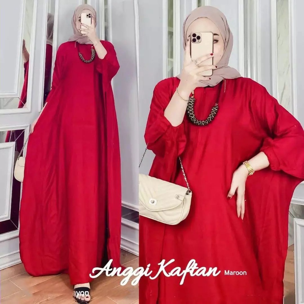 ANGGI KAFTAN BL KAIN KATUN RAYON LD 110 CM PB 137 CM RESLETING DEPAN ( BUSUI ) BAJU WANITA TERBARU GAMIS WANITA KEKINIAN SIMPLE DAN NYAMAN DI PAKAI BAJU MODEL TERBARU 2022