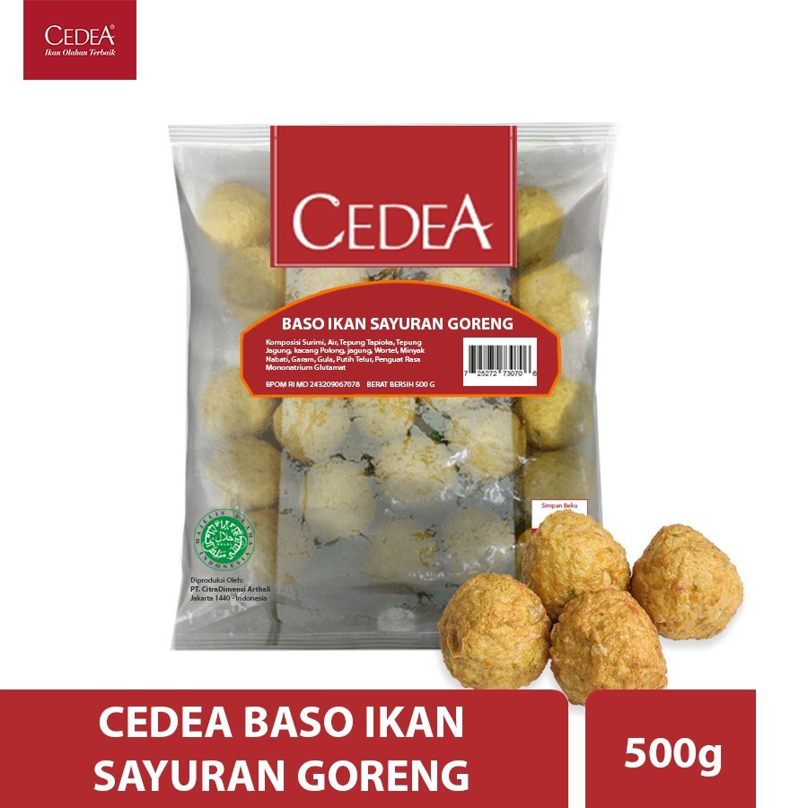 

CEDEA Baso Ikan Sayuran Goreng 500gr | Cedea Fried Vegetable Fish Ball