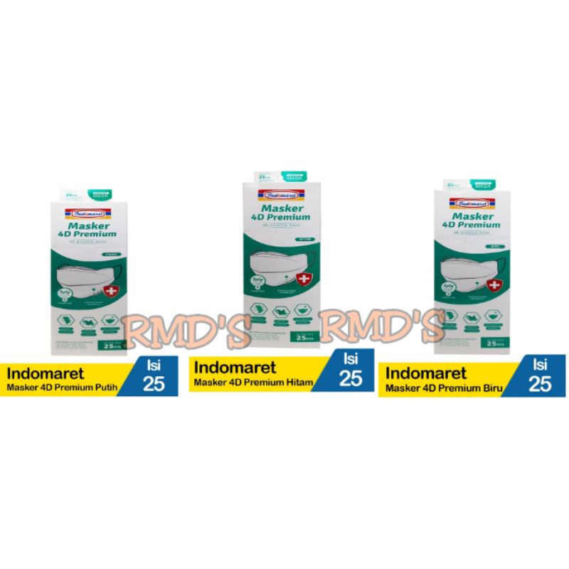 MASKER PREMIUM 4D PREMIUM MASK INDOMARET 1 BOX ISI 25