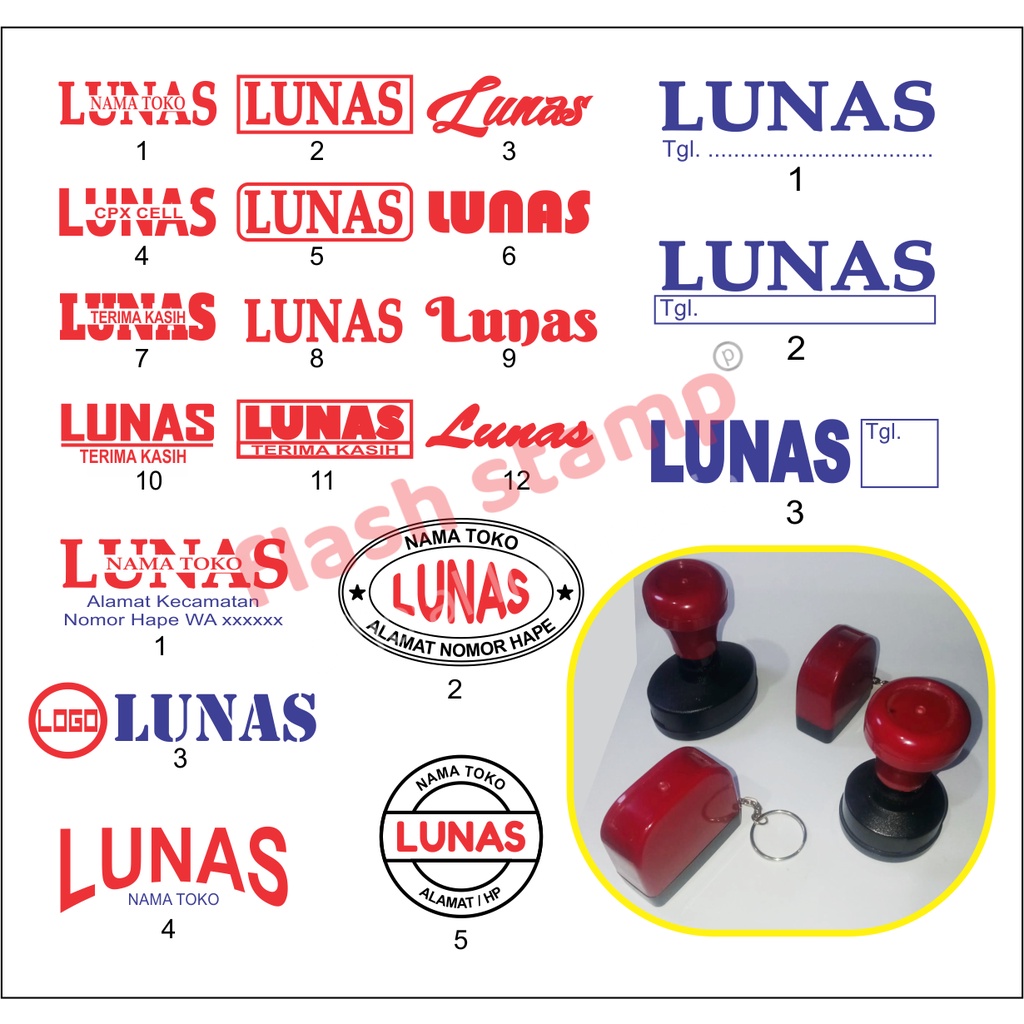 

Stempel Lunas Desain Lengkap Warna Flash 2 Warna