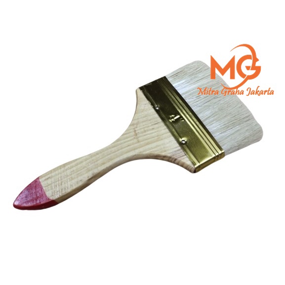 

MG Kuas Cat 4 Inch Kuas Tangan Gagang Kayu 4" Koas Cat Tembok Dinding Kayu Besi