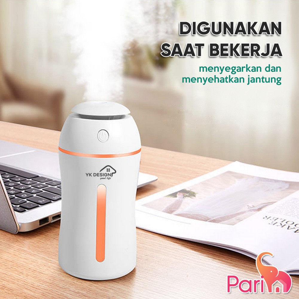 Pelembab Udara Mini / Mini Humidifier USB MICRO dengan Lampu LED Warna Bermerek YK DESIGN YK-512