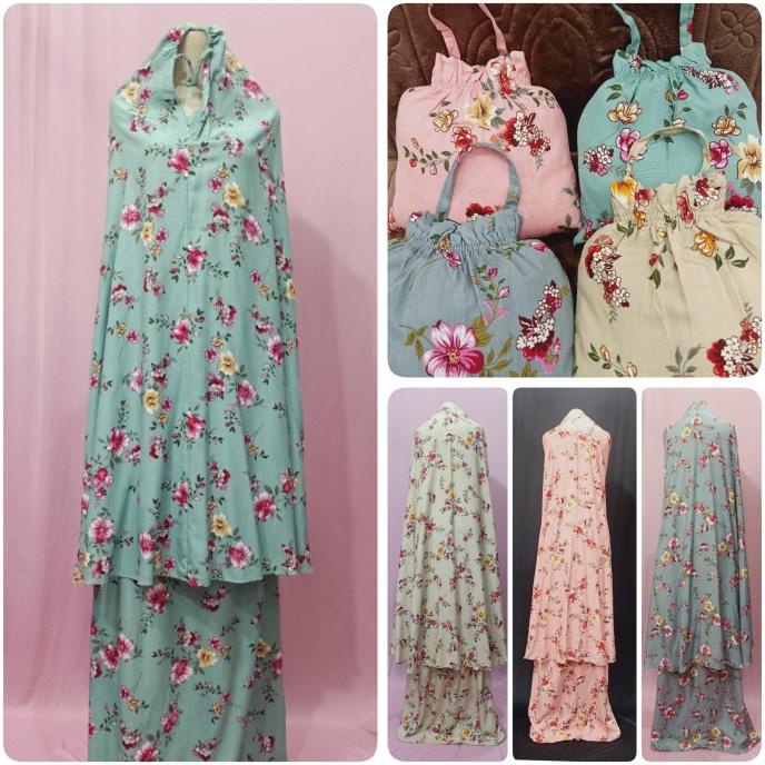 Mukena Rayon Bali Jumbo Motif Bunga Mawar Ju