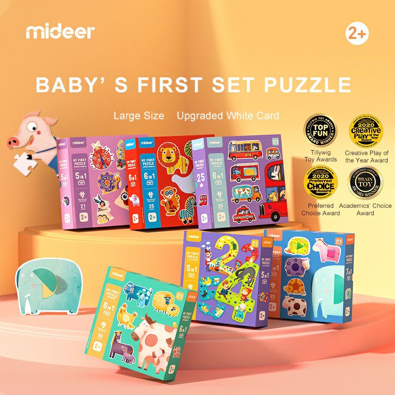 Mideer My First Puzzle Magic Ocean Dinosaur Building Site mainan montessori anak puzzle jigsaw belaj