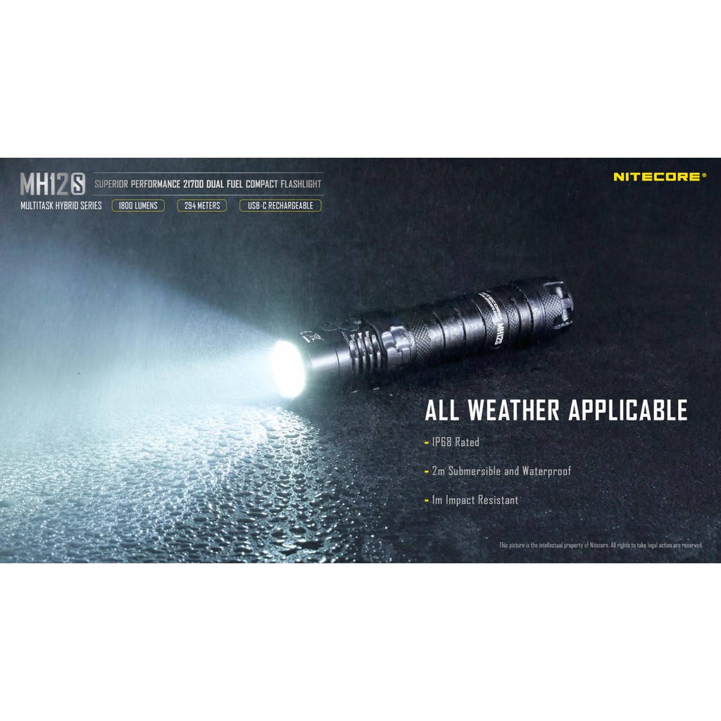 NITECORE MH12S Tactical Senter LED Cree SST-40-W 1800 Lumens