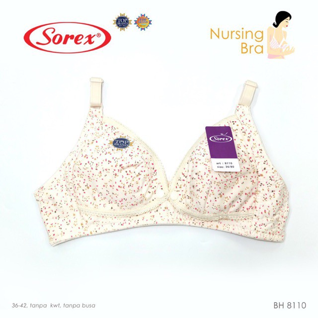 Sorex BH 8110 Menyusui Nursing Bra Simpling Full Katun Pengait Mudah Tanpa Kawat Tanpa Busa Bahan Katun