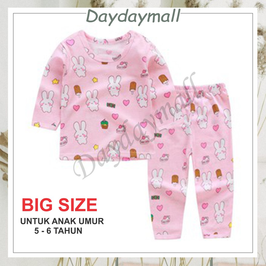 DD116 [1KG = 7PCS] Baju Anak (2) UKURAN BESAR Lengan Panjang Piyama Anak Murah Produk Import