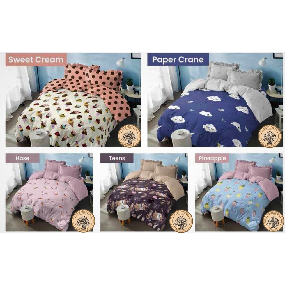 Sprei Kintakun Bermotif SweetCream, PaperCrane, Hase, Teens, Pineapple uk 120, 160, 180 x 200