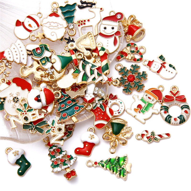 10pcs/lot Random Mix Colorful Animal Christmas Alloy Connectors Charm DIY Necklace Bracelet Jewelry Accessories