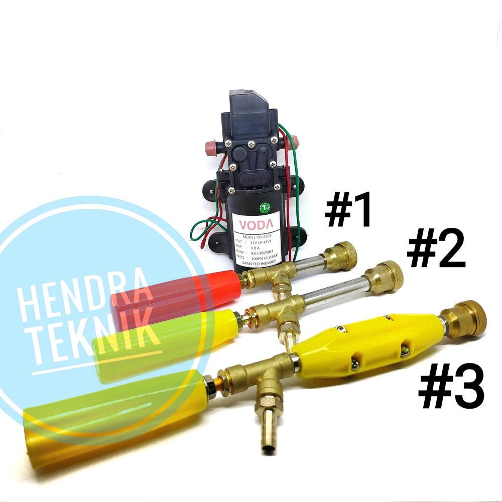 POMPA AIR DC 12V or DC HIGH PRESSURE MINI PUMP dan JET GUN