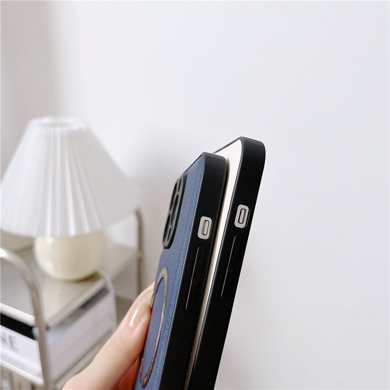 Case Magnetik Shockproof Tekstur Litchi Cover IPhone 11 12 13 14 Pro Max X XS XR