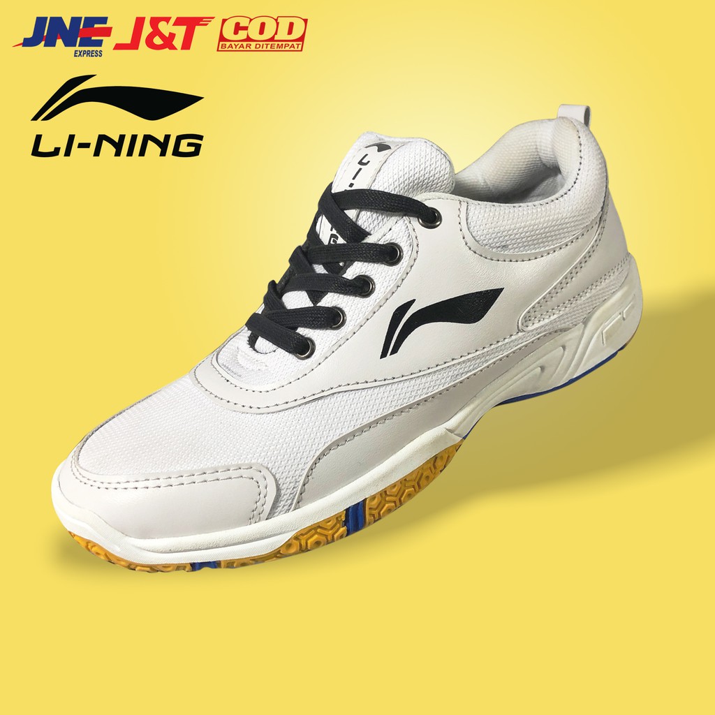 Sepatu Badminton Lining Tenis Pria Full Putih Terbaru - Sepatu Bulu