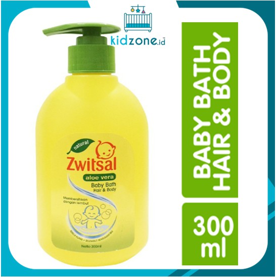 Zwitsal Natural Aloe Vera Baby Bath 2 In 1 Hair & Body 300 Ml (BOTOL ...