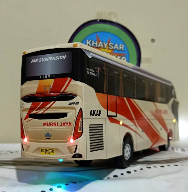 Miniatur bus bis SR2 MURNI JAYA PLUS LAMPU