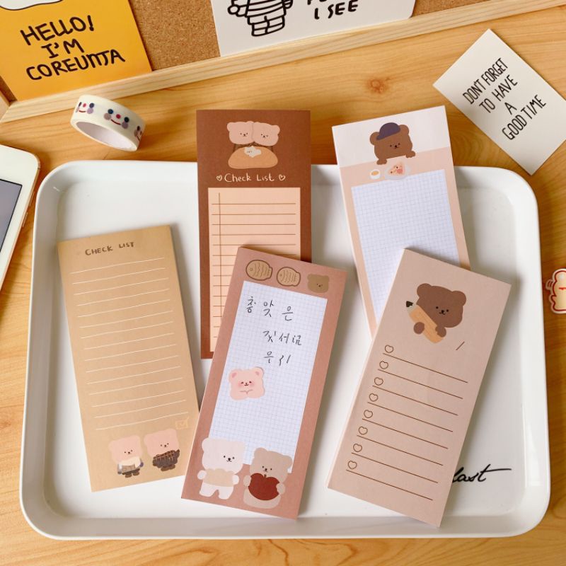 

50 LEMBAR MEMO PAPER TEMA BERUANG CHOCO BROWN BEAR LUCU MURAH BULLET JURNAL DIY DIARY