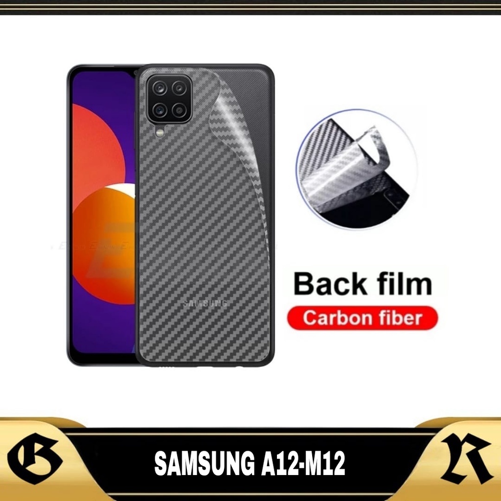 PROMO GARSKIN CARBON Samsung A12 M12 Garskin Skin Carbon Pelindung Body Belakang
