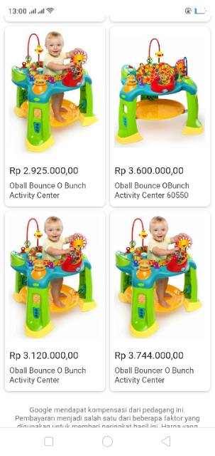 oball obounce activity center for baby