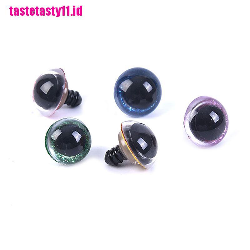 (TTID) 10pcs / Set Mainan Mata 3D 20MM Bahan Plastik Aksen Glitter Untuk Anak