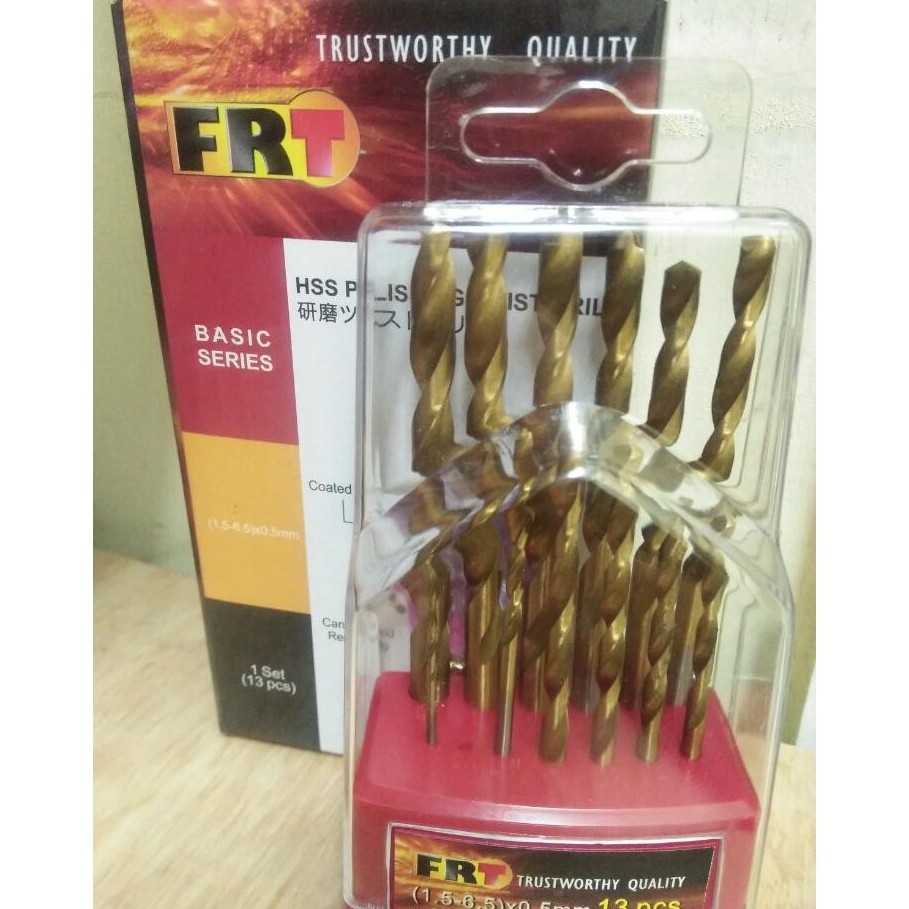 MATA BOR BESI SET ISI 13PCS FRT/ MATA BOR BESI KAYU HSS TITANIUM 13PCS / DRILL BIT SET 13 PCS