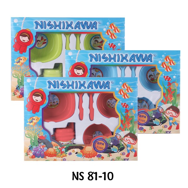 Nishikawa Tempat Makan Bayi - Feeding Set Anak Sedang - Gift Set Ns 8110