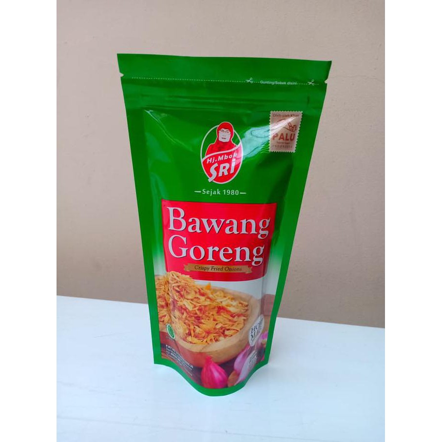 

BAWANG GORENG PALU RENYAH HJ. MBOK SRI 100 GRAM / CRISPY FRIED ONIONS GRATIS ONGKIR
