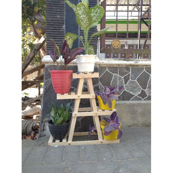 RAK BUNGA SUSUN TANAMAN HIAS 6 POT 60CM/ RAK SERBAGUNA/ RAK BUNGA UNIK hiasan dalam dan luar ruangan