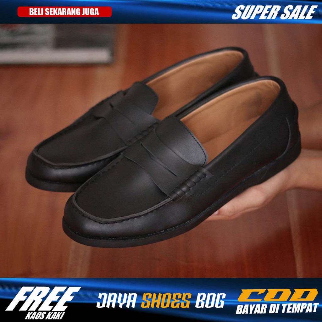 IRISH|Sepatu Casual Loafers Pria Kerja Kantor Pantofel Hitam Pria Model Selop Slop Cowok Terbaru