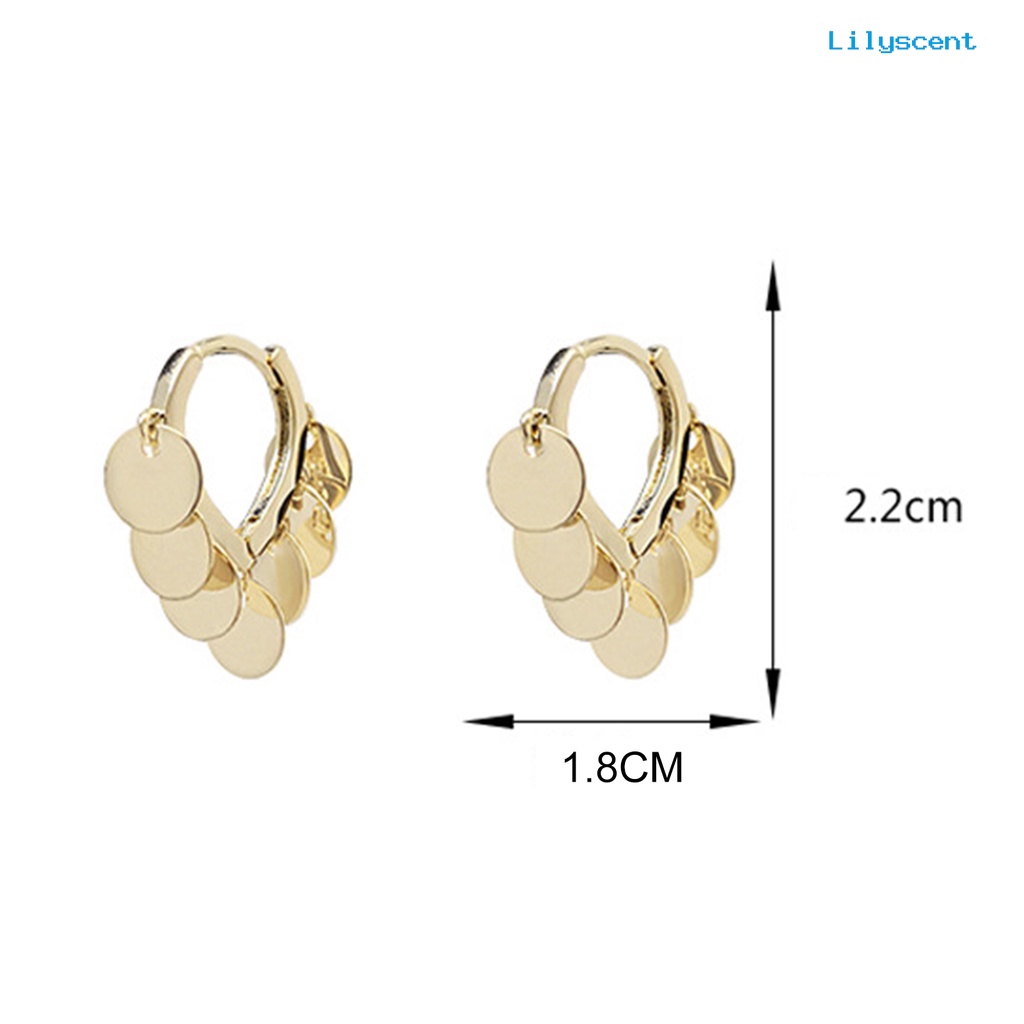 Anting Hoop Bahan Alloy Warna Emas Gaya Punk Untuk Wanita