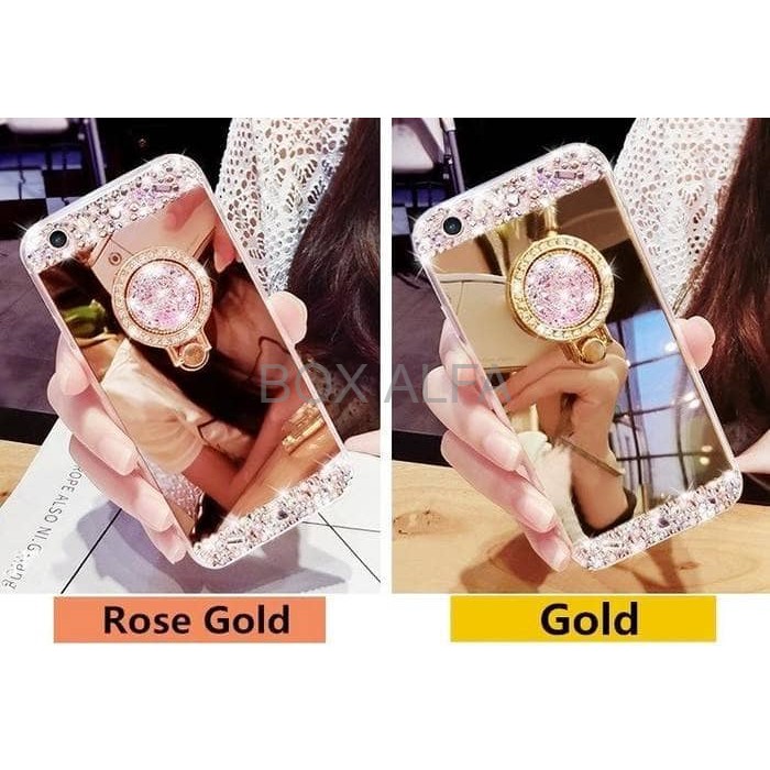 Case OnePlus 5 Luxury Diamond Crystal Soft Mirror Ring One Plus 5