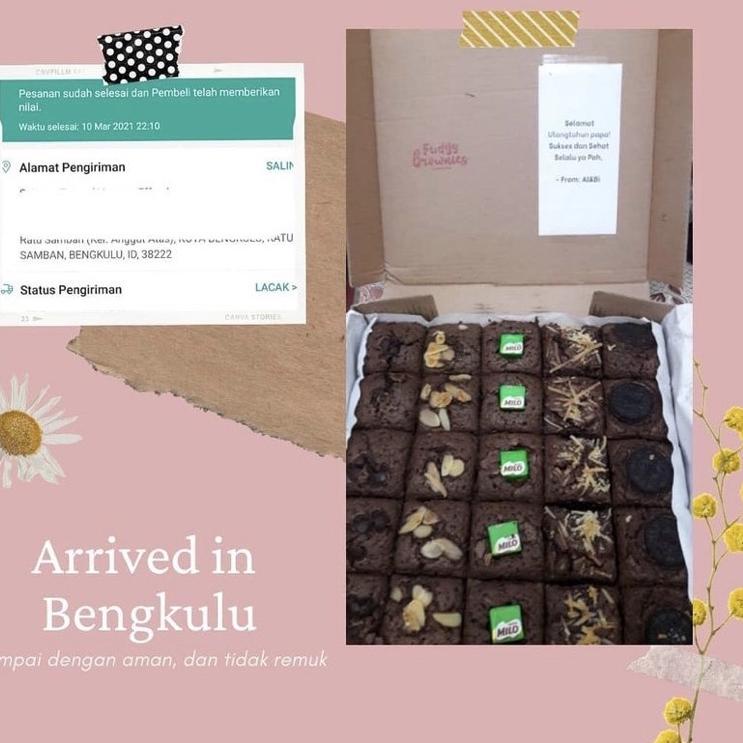 

New Product Fudgy Brownies / Brownies Skat By Nands Food 20x20cm Mix Topping o44☋