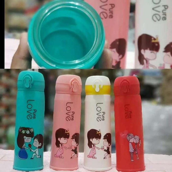 BOTOL MINUM KACA / TERMOS UNIK PURE LOVE 500MLL