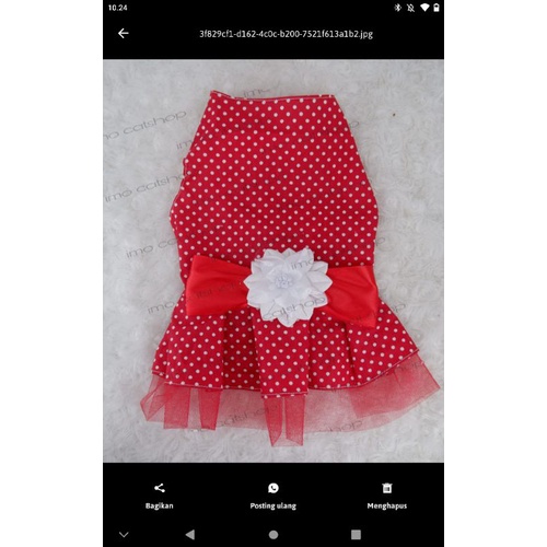 baju dress kucing polkadot