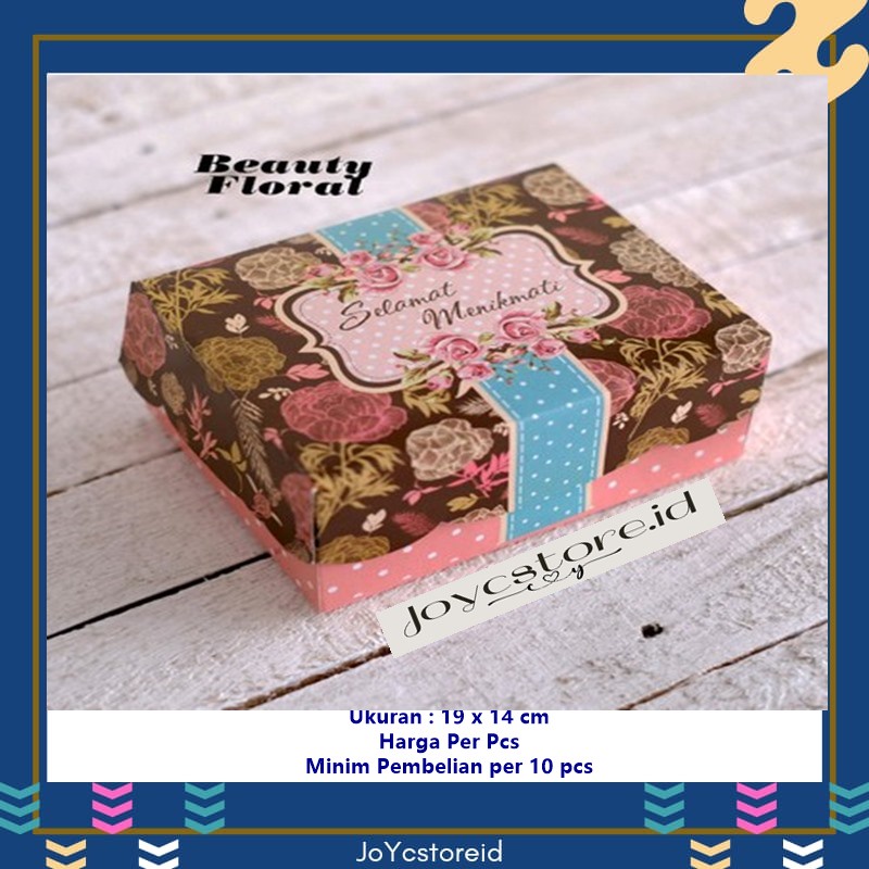 Dus Martabak R7 Beauty FLORAL Kotak Terang Bulan 19x14 Box Nasi/ Box Kue /Box Jajan / Snack Box /Kotak Kue / Kotak Roti / Kotak Jajan / Dus Kue / Dus Jajan / Dus Snack / Kardus /Packaging / Kemasan / Kotak Kemasan / Box Cake / Box Rice / Box Tart/Bungkus