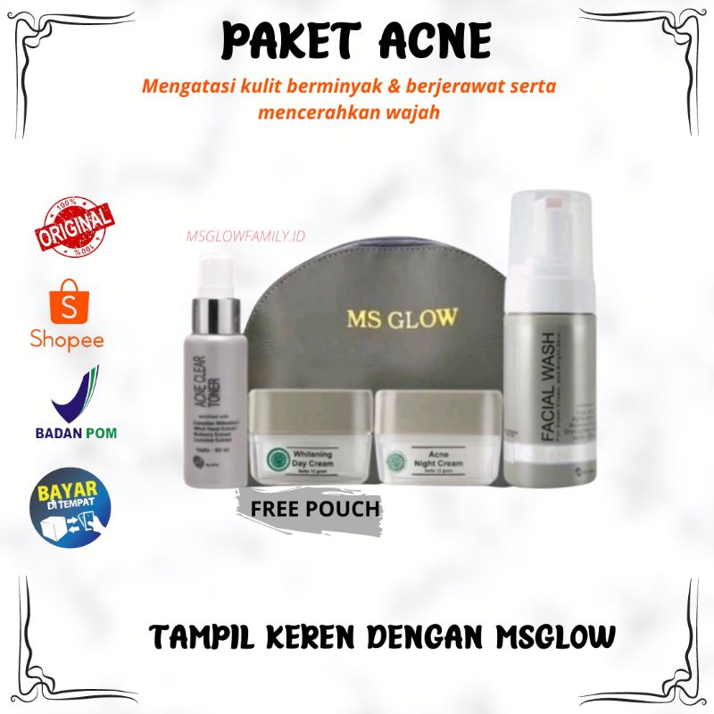 MS GLOW PAKET WAJAH | PAKET ACNE MS GLOW ORIGINAL | MS GLOW ACNE PAKET JERAWAT | MS GLOW COD GOJEK |