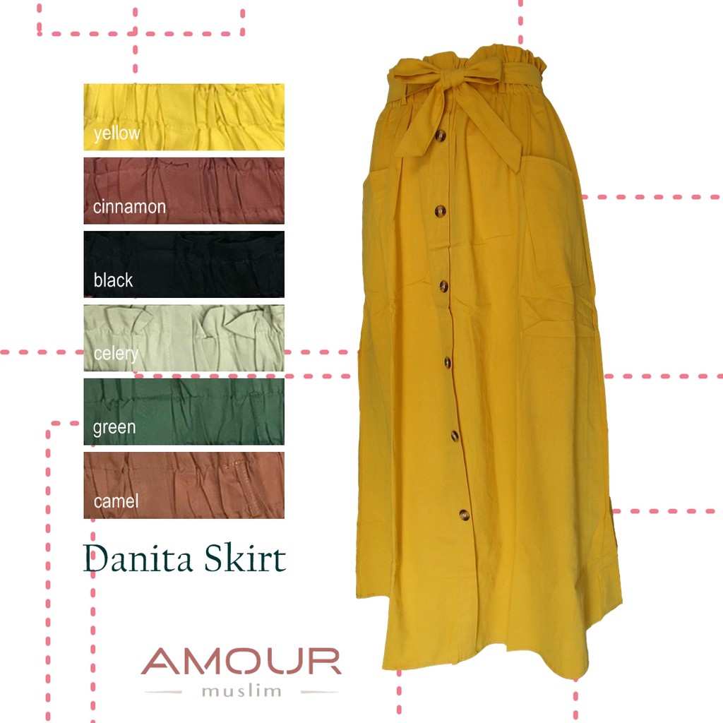 Skirt / Rok Katun Polos Danita by AMOUR MUSLIM