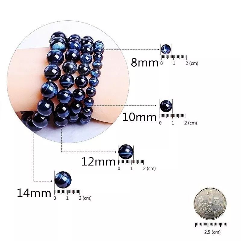 Gelang Batu Blue Tiger Eye 10 mm