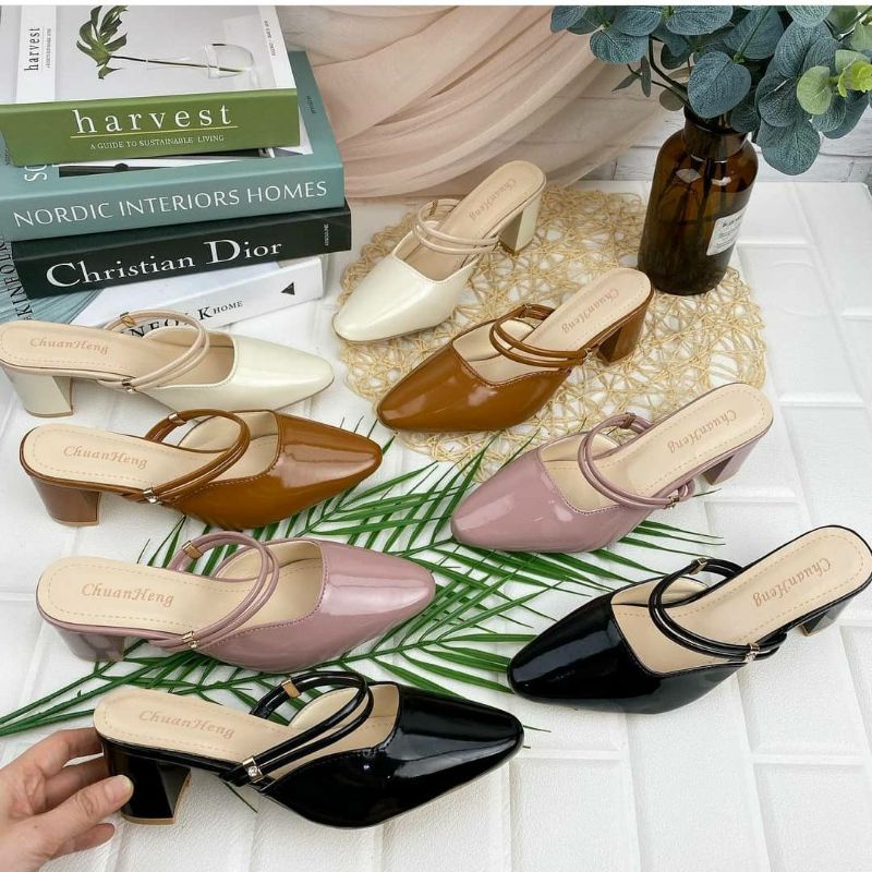 E628 Sandal Sepatu Heels Wanita Import