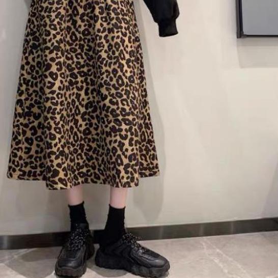 Rok Macan Leopard Panjang / Rok A-line Bahan Woolpeach kualitas ok / Rok leopard panjang / skirt / R